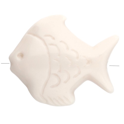 25x30 mm acrylic fish bead - Cream x1
