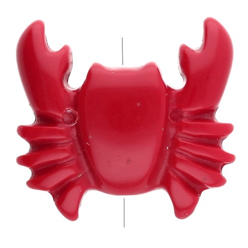 26x28 mm acrylic crab bead - Red x1