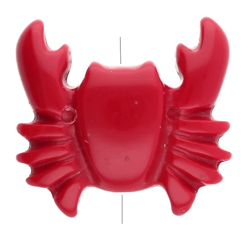 26x28 mm acrylic crab bead - Red x1