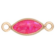10x4 mm cabochon-style navette, Hot Pink Opal Gold Filled (laminated Gold Filled)