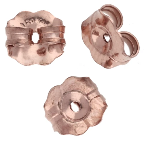 Earring Back - 5x5.5mm Rose Gold Filled (Laminated Gold) x4