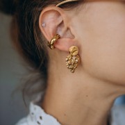 Ear cuff - Wide 29 mm ring ear cuff - Gold-plated 304 stainless steel x1