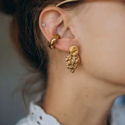 Ear cuff - Wide 29 mm ring ear cuff - Gold-plated 304 stainless steel x1
