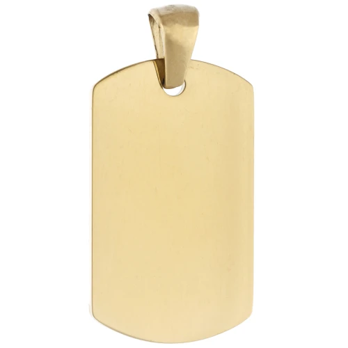 Rounded Rectangular Plate Pendant, 25x15 mm - Gold-Plated 316L Stainless Steel x1