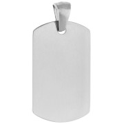 Rounded Rectangular Plate Pendant, 25x15 mm - 316L Stainless Steel x1
