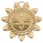 Sun pendant 30x29.5 mm - face pattern - 304 Stainless Steel Gilded x1