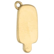 Ice charm 15.5x7 mm with epoxy resin - Stainless steel 304 Gold - Rose x1