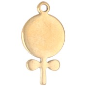 Lollipop Charm, 18x9.5 mm, Epoxy Resin - Gold-Plated 304 Stainless Steel - Pink x1