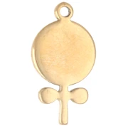 Lollipop Charm, 18x9.5 mm, Epoxy Resin - Gold-Plated 304 Stainless Steel - Pink x1