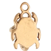 11.5x8 mm Beetle and Gemstone Charm - 304 Gold Stainless Steel - Aventurine x1