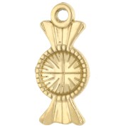 18x8.3 mm candy charm with epoxy resin - 304 Stainless Steel Gold - Red x1