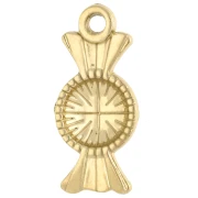 18x8.3 mm candy charm with epoxy resin - 304 Stainless Steel Gold - Red x1