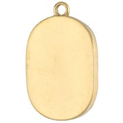 Pendant frame 23.5x15 m flower pattern - epoxy resin - Stainless steel 304 gold x 1