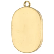 Pendant frame 23.5x15 m flower pattern - epoxy resin - Stainless steel 304 gold x 1