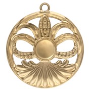 26 mm round pendant with carnelian cabochon - 304 gold-plated stainless steel x 1