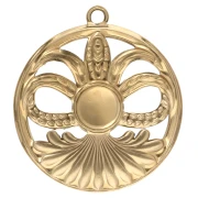 26 mm round pendant with carnelian cabochon - 304 gold-plated stainless steel x 1