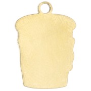 Coffee Cup Charm, 15x11 mm, Epoxy Resin - Gold-Plated 304 Stainless Steel - White x1