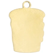 Coffee Cup Charm, 15x11 mm, Epoxy Resin - Gold-Plated 304 Stainless Steel - White x1