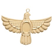 Eagle Pendant, 28x37 mm, with Lapis Lazuli Cabochon - Gold-Plated 304 Stainless Steel x1