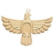 Eagle Pendant, 28x37 mm, with Lapis Lazuli Cabochon - Gold-Plated 304 Stainless Steel x1