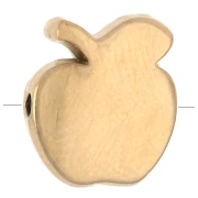 10x8.5 mm apple-shaped bead with epoxy resin - Gold-plated 304 stainless steel - Red x1