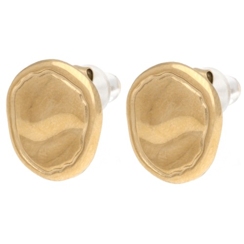 Irregular Earstuds, 12x11 mm - Gold-Plated 304 Stainless Steel (2-pack)