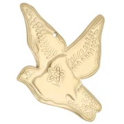 Bird pendant 40x36 mm - 304 gold-plated stainless steel x 1