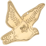 Bird pendant 40x36 mm - 304 gold-plated stainless steel x 1