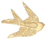 Bird pendant 37x31 mm Stainless steel 304 Gold x 1