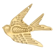 Bird pendant 37x31 mm Stainless steel 304 Gold x 1