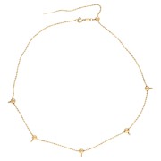18 carats gold - 1.5 mm ball chain choker with 5 5mm stopper beads, 304 stainless steel, gold-plated, 47 cm 1.5 mm ball chain choker with 5 5mm stopper beads, 304 stainless steel, gold-plated, 47 cm