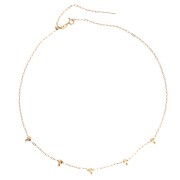 1.6mm Trace Chain Neck Chain & 5 4mm Stopper Beads, 304 Stainless Steel, Gold-Plated, 47cm