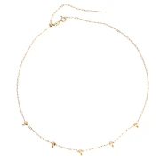 1.6mm Trace Chain Neck Chain & 5 4mm Stopper Beads, 304 Stainless Steel, Gold-Plated, 47cm