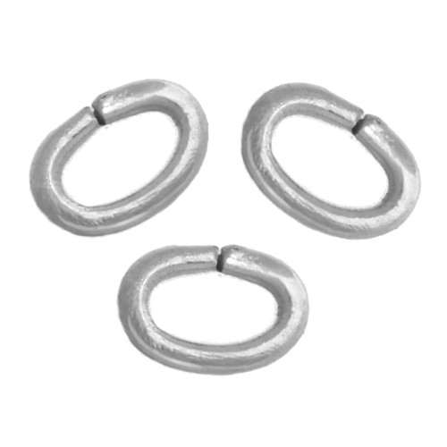Open oval rings, 3x2x0.5 mm - 304L stainless steel, x100
