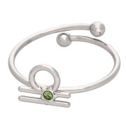 Adjustable Zodiac Sign Ring - Libra - 304L Stainless Steel - Peridot x1|raw }}