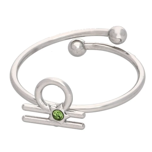 Adjustable Zodiac Sign Ring - Libra - 304L Stainless Steel - Peridot x1