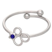 Adjustable Zodiac Sign Ring - Leo - 304L Stainless Steel - Sapphire x1|raw }}