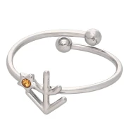 Adjustable Zodiac Sign Ring - Sagittarius - 304L Stainless Steel - 1 Topaz