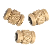 Textured Tube Beads 4x3 mm - 303 Stainless Steel, Gold-Plated x5