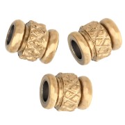 Textured Tube Beads 5x4 mm - 303 Stainless Steel, Gold-Plated x5
