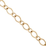 6.4 mm Alternating Fancy Link Chain - Gold-Plated 304 Stainless Steel x 1 m