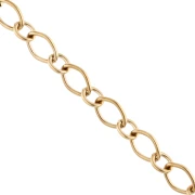 6.4 mm Alternating Fancy Link Chain - Gold-Plated 304 Stainless Steel x 1 m