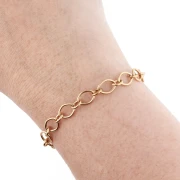 6.4 mm Alternating Fancy Link Chain - Gold-Plated 304 Stainless Steel x 1 m