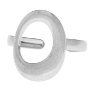 18 mm Irregular Hollow Oval Adjustable Ring - Sizes 51–58 - 304 Stainless Steel x1