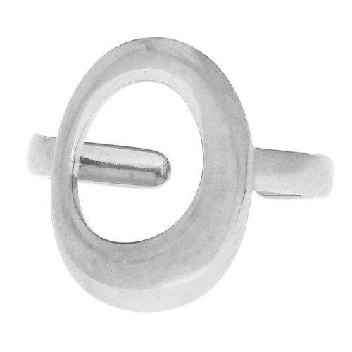 18 mm Irregular Hollow Oval Adjustable Ring - Sizes 51–58 - 304 Stainless Steel x1