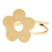 15.5 mm Adjustable Flower Ring - Sizes 52–60 - Gold-Plated 316 Stainless Steel x1