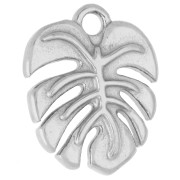 Monstera Leaf Charm, 17x14 mm - 316 Stainless Steel x1