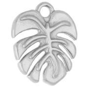 Monstera Leaf Charm, 17x14 mm - 316 Stainless Steel x1