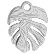 Monstera Leaf Charm, 17x14 mm - 316 Stainless Steel x1