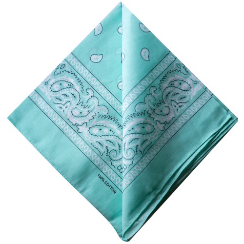 100% cotton bandana - Cashmere pattern - Mint green x1